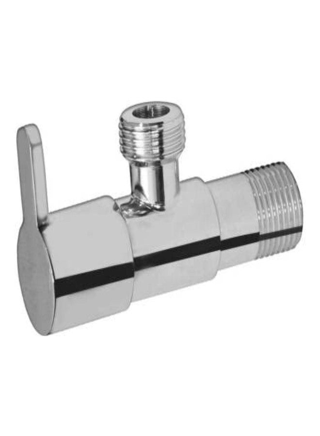 NEW WARE صمام زاوية نحاسي جديد من نيو وير مع شفة جدارية | صمام تحكم في المياه بطلاء كروم للحمام والمطبخ - Image 1